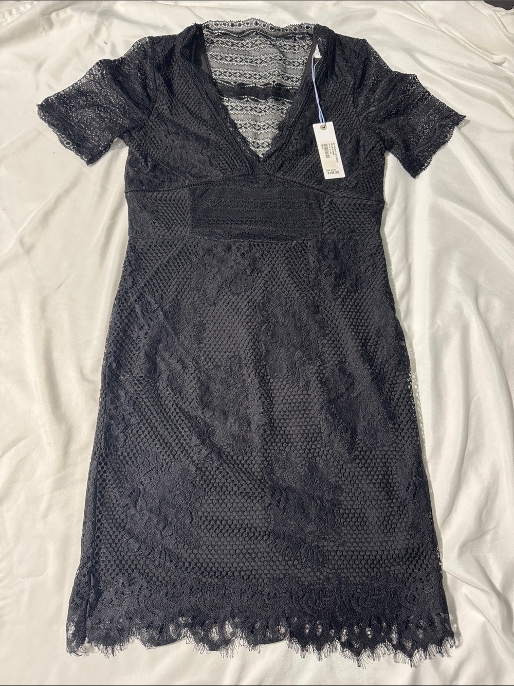 Gentle Fawn Twilight Lace Dress Medium Black NWT Whimsigoth Witchy Dark Romantic